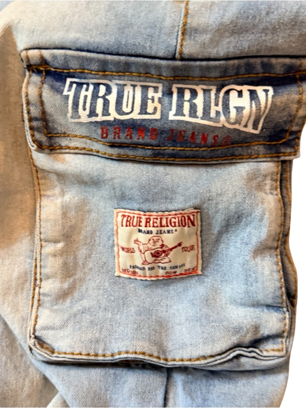 True Religion Ricky Relaxed Straight Cargo Jeans | Kids Size 10 🔥Unisex Fit - Picture 5 of 13